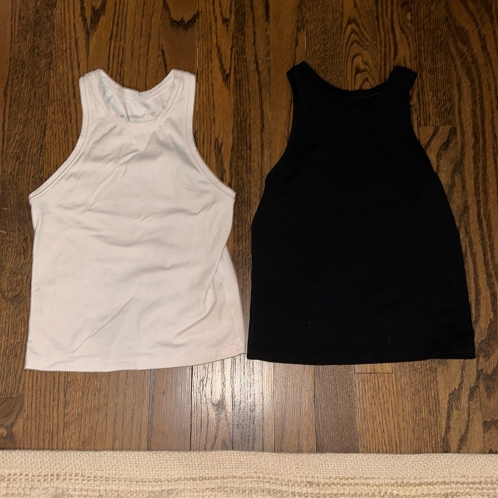 set of 2 black white Tna butter tank xs Aritzia